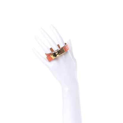 Hermes Shiny Alligator Kelly Double Tour Bracelet S Orange 2 of 4