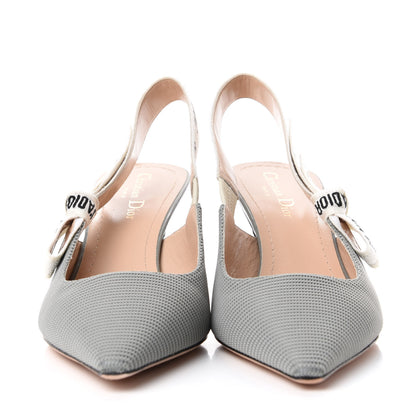 Christian Dior Technical Canvas Ribbon J Adior Slingback 65mm Pumps 40 Grey Stone 2 of 10