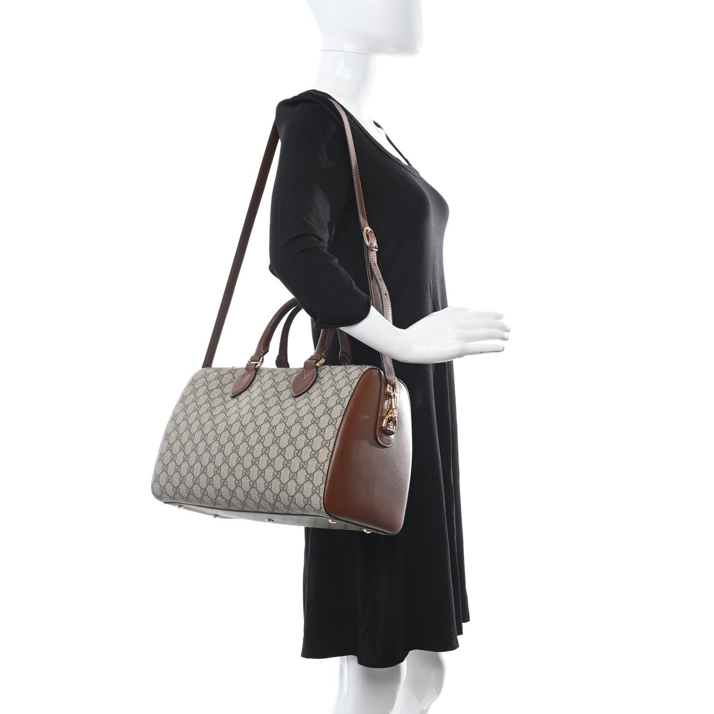 GG Supreme Monogram Medium Boston Beige Cuir