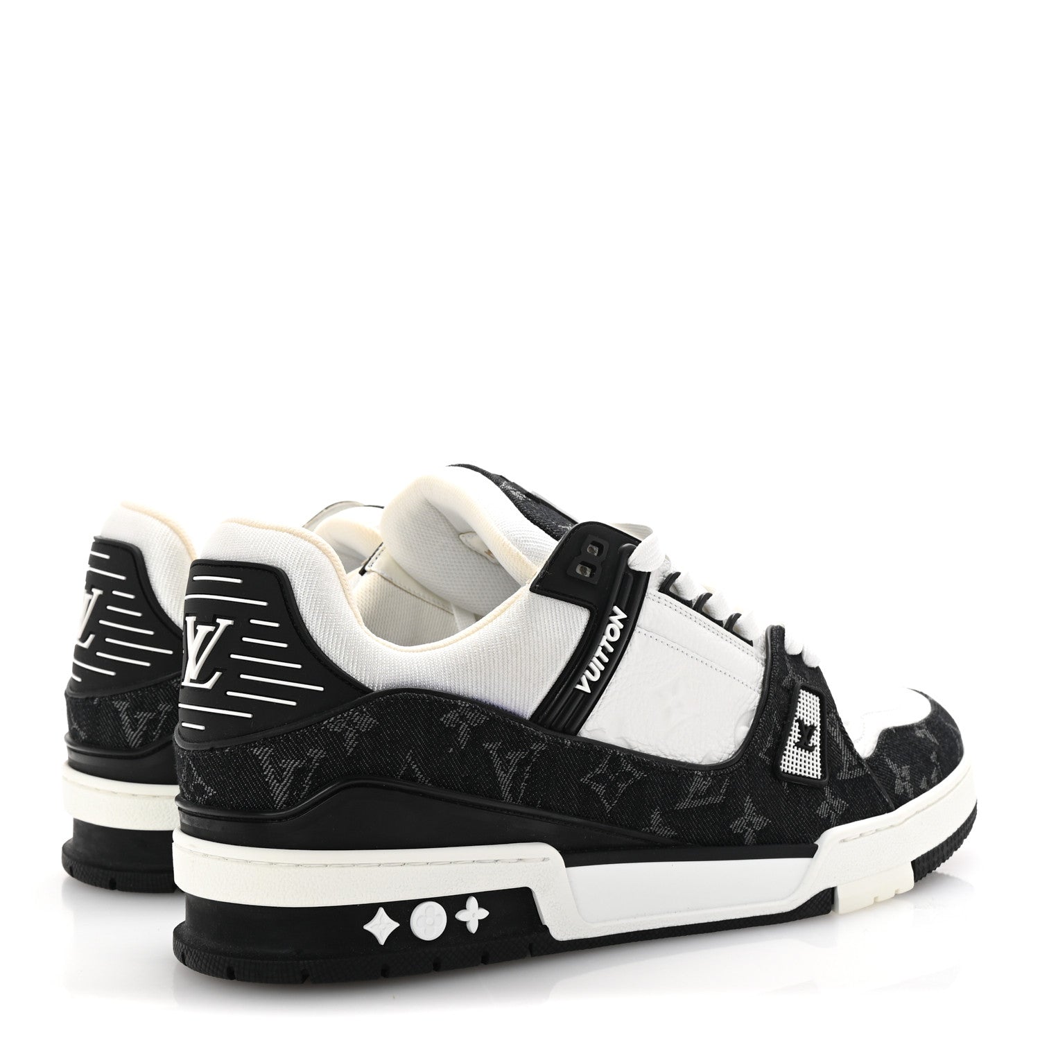 LOUIS VUITTON　エシャルプLVトゥジュール　中古　Mイ-403 Louis Vuitton Calfskin Monogram Denim Mens LV Trainer Sneakers 11