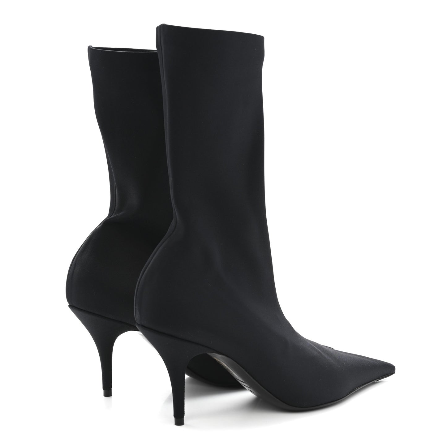 Matte Spandex Extreme Pointed Toe Knife 80mm Ankle Boots 36 Black