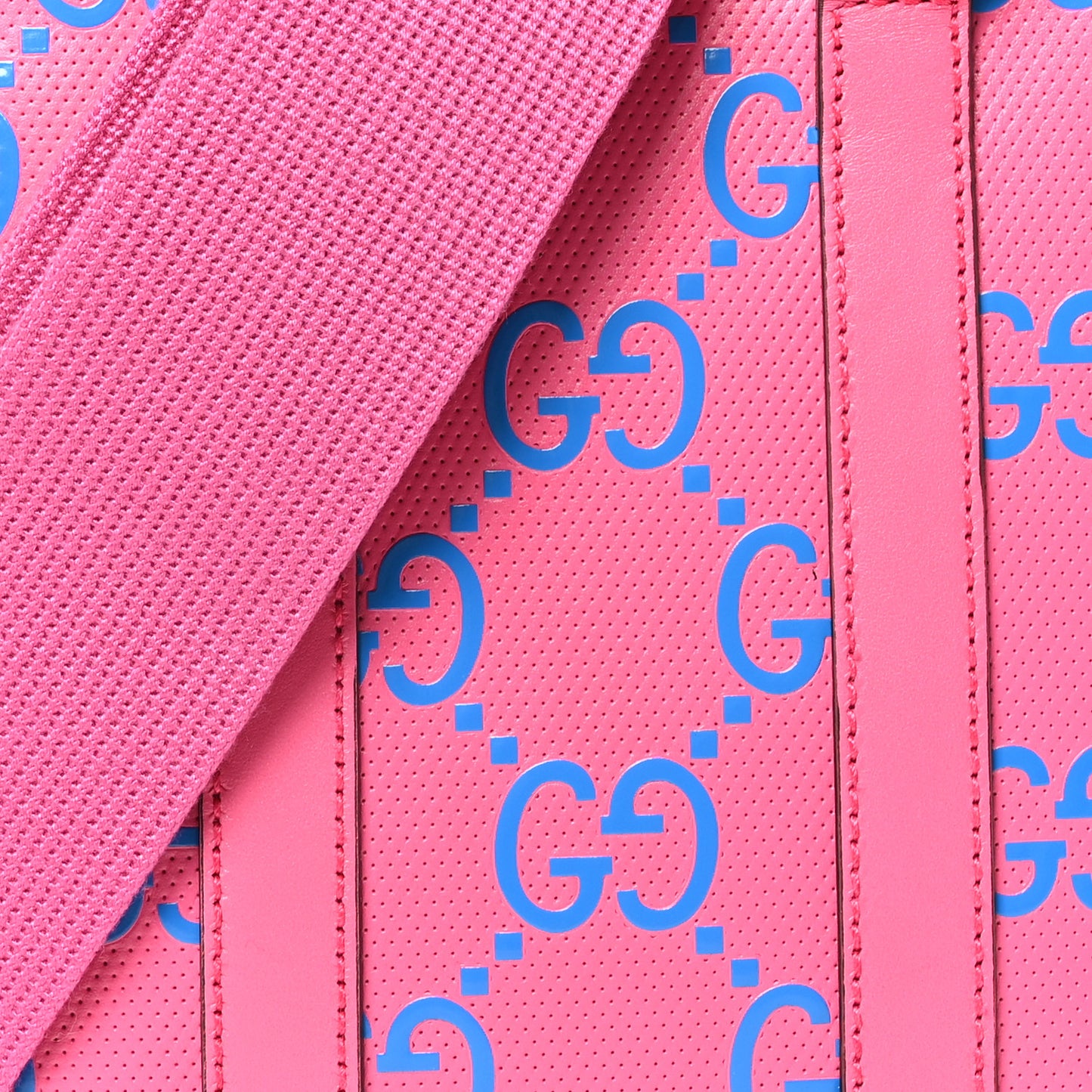 Calfskin GG Tennis Embossed Mini Tote Bag Modern Fuchsia Modern Blue