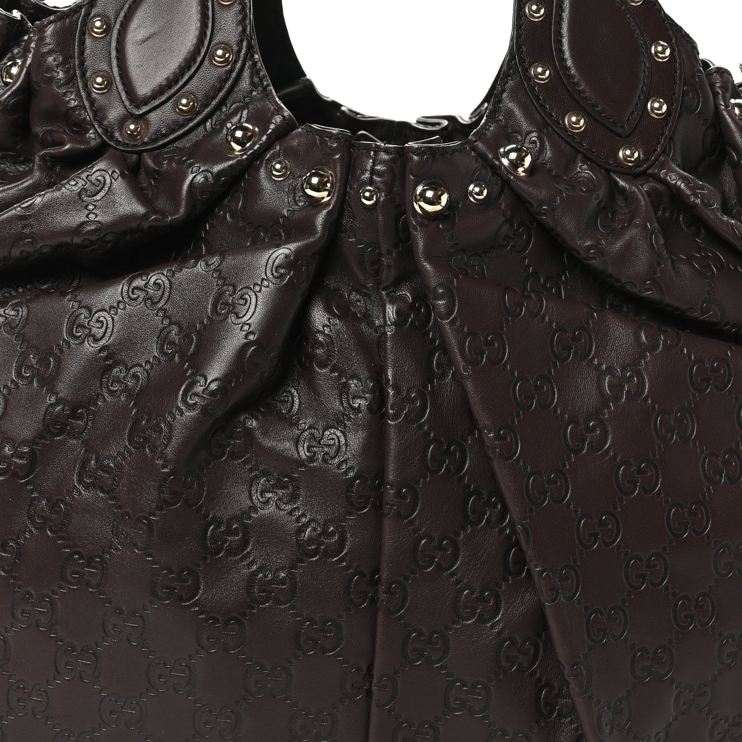Gucci Guccissima Studded Pelham Shoulder Bag Dark Brown 8 of 10