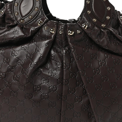 Gucci Guccissima Studded Pelham Shoulder Bag Dark Brown 8 of 10