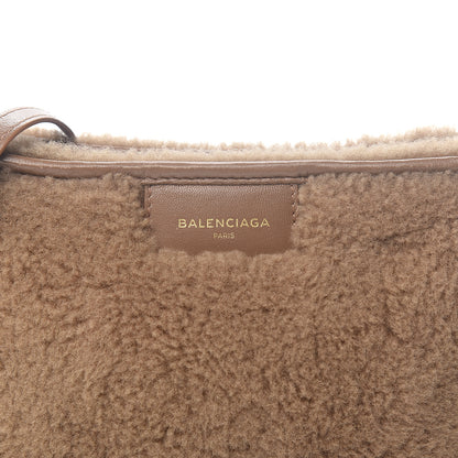 Balenciaga Shearling Bazar Pochette Crossbody Beige 9 of 9