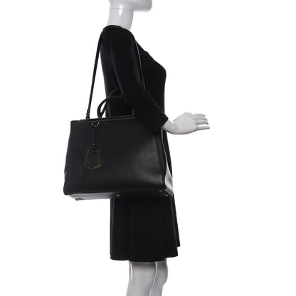 Fendi Vitello Elite Medium 2Jours Tote Black 1 of 5