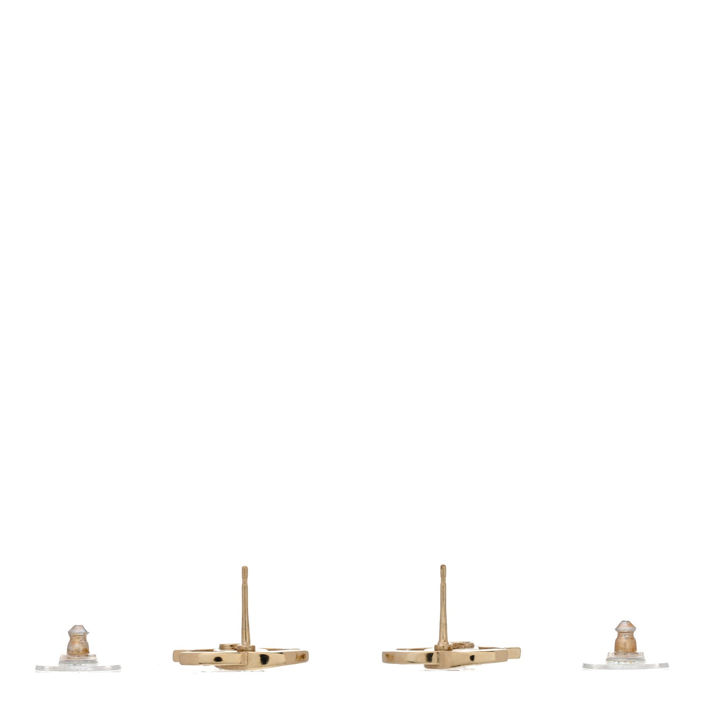 Baguette Crystal Logo CC Earrings Gold