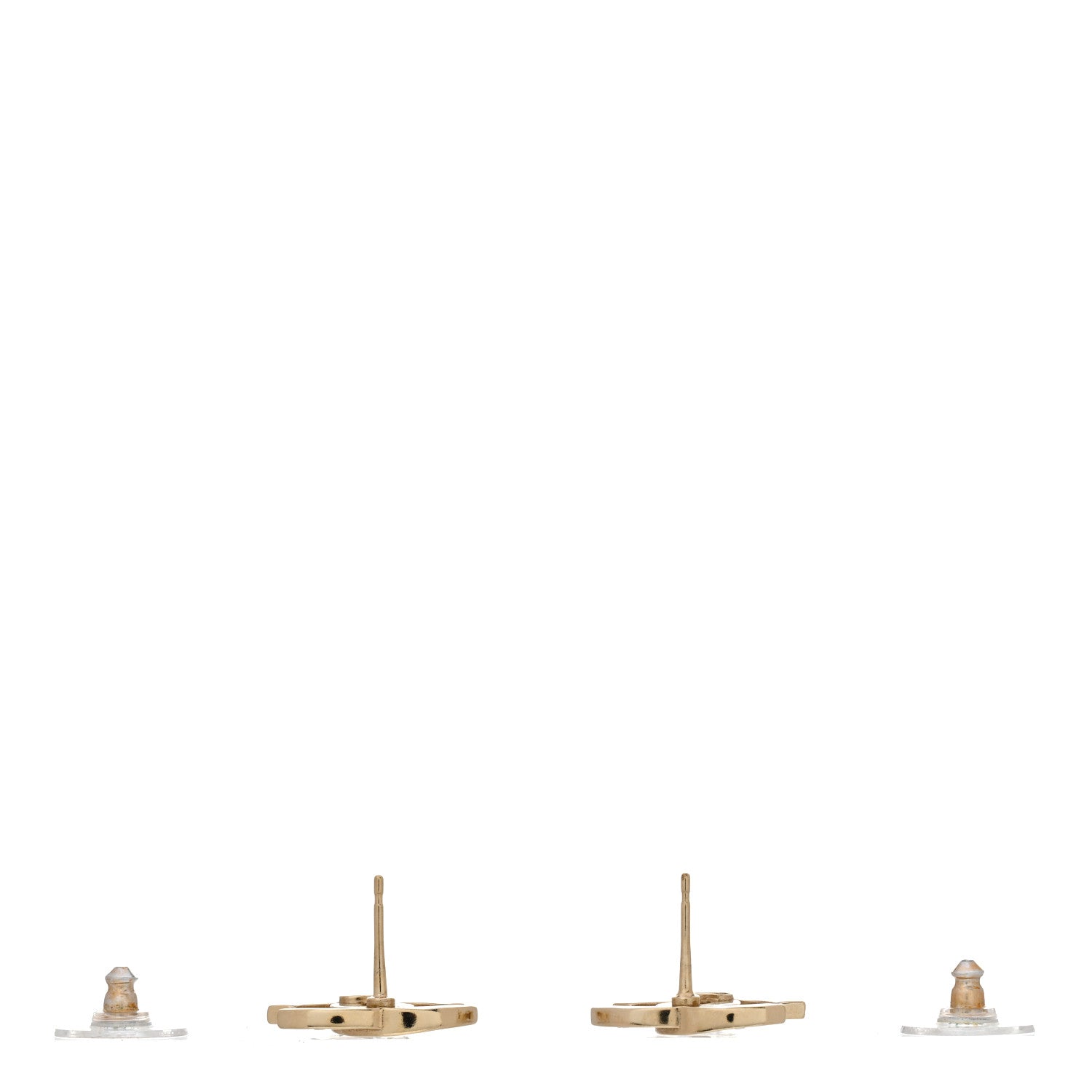 Chanel Baguette Crystal Logo CC Earrings Gold 3 of 5