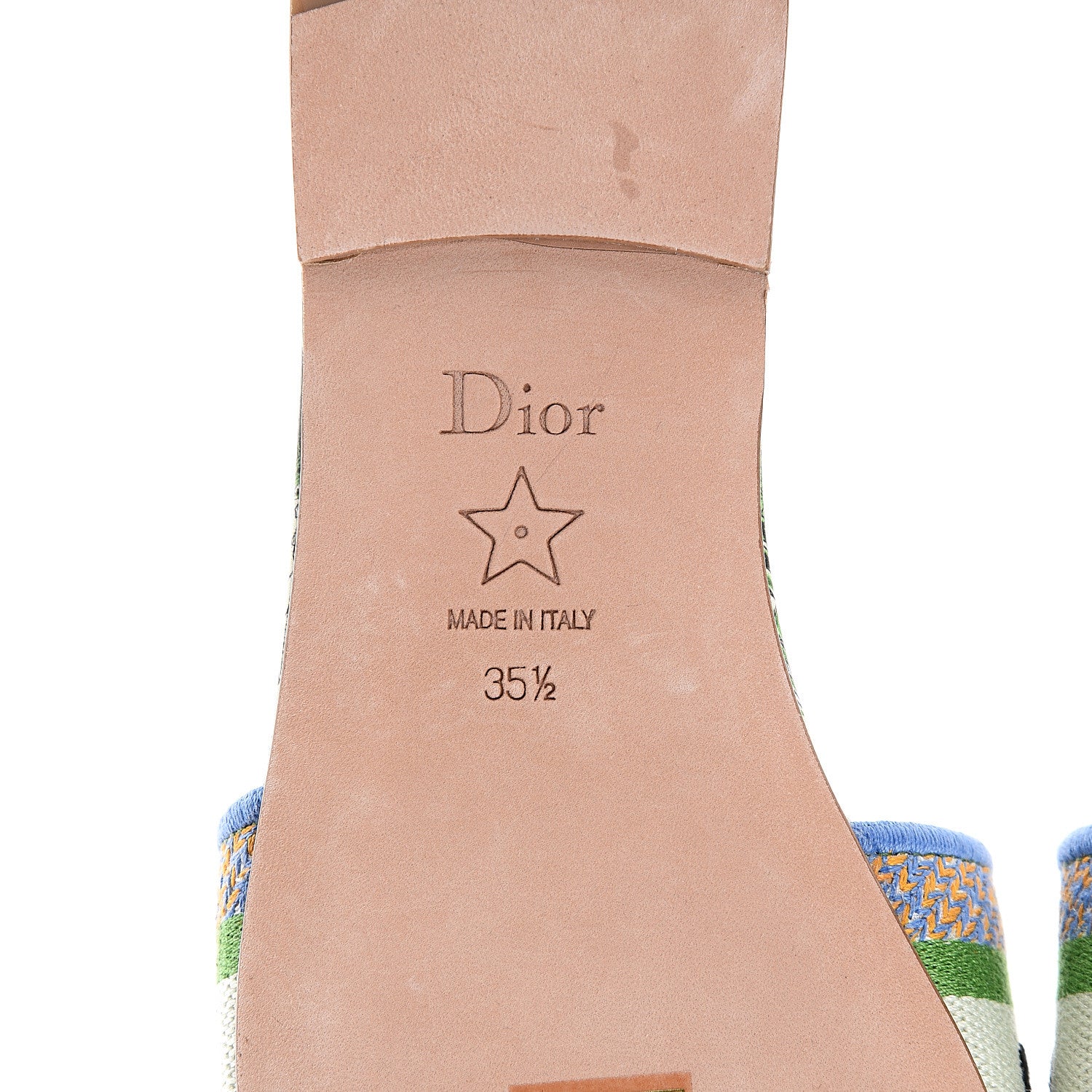 Christian Dior Canvas Embroidered Tropicalia Dway Mules Slide Sandals 35.5 Green 6 of 9