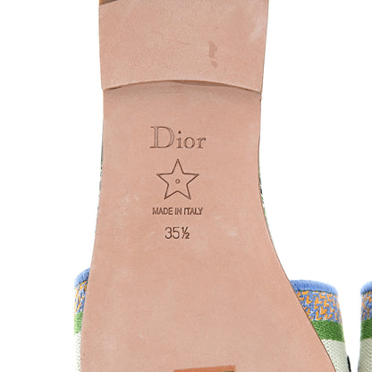 Christian Dior Canvas Embroidered Tropicalia Dway Mules Slide Sandals 35.5 Green 6 of 9