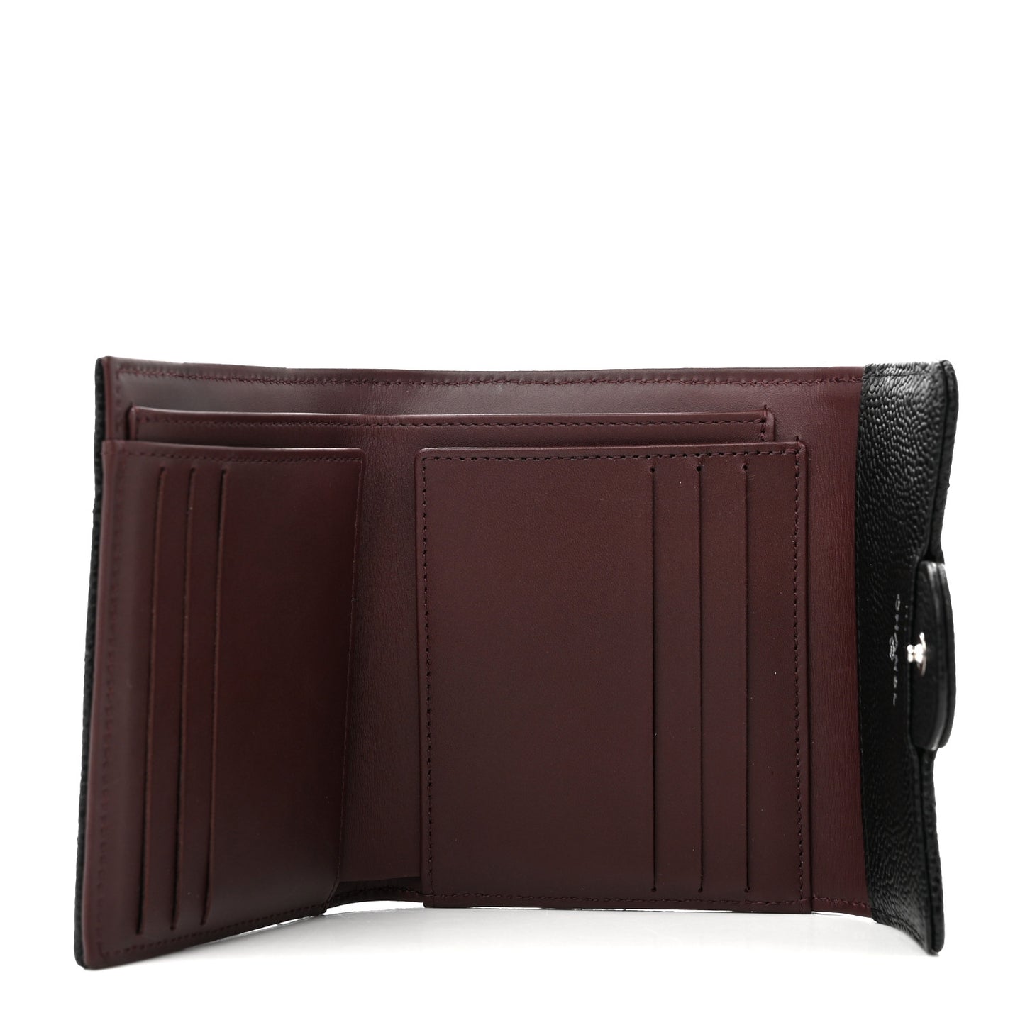 Caviar Quilted Compact Flap Wallet Black