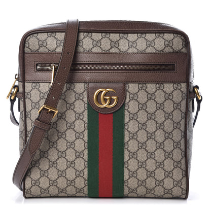 Gucci GG Supreme Monogram Web Medium Ophidia Messenger Bag Brown 1 of 9