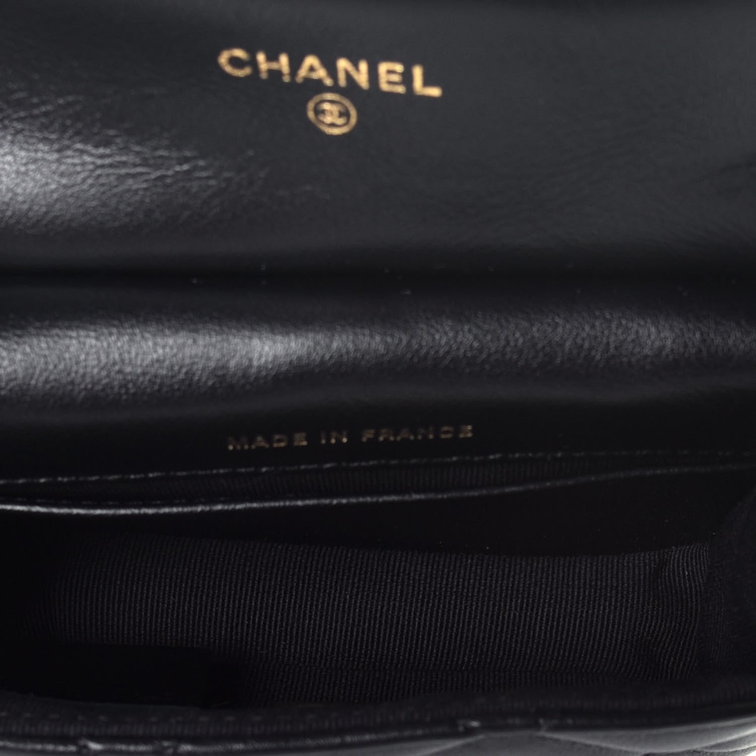 Chanel Calfskin Quilted Lady Handle Flap Card Holder With Chain Black 5 of 11