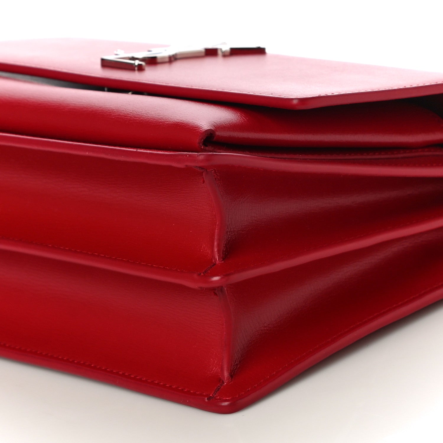 Saint Laurent Grained Calfskin Medium Monogram Sunset Red 12 of 12