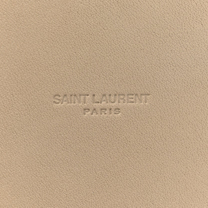 Saint Laurent Diagonal Canvas Calfskin Rive Gauche Bucket Bag Beige 10 of 10