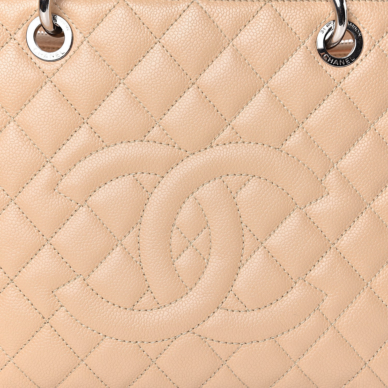Chanel Caviar Quilted Grand Shopping Tote GST Beige Clair 17 of 24