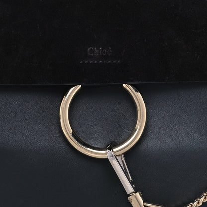 Chloe Suede Calfskin Medium Faye Shoulder Bag Black 8 of 11