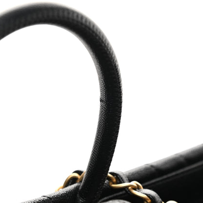 Chanel Caviar Chevron Quilted Coco Handle Shopping Tote Black 14 of 15