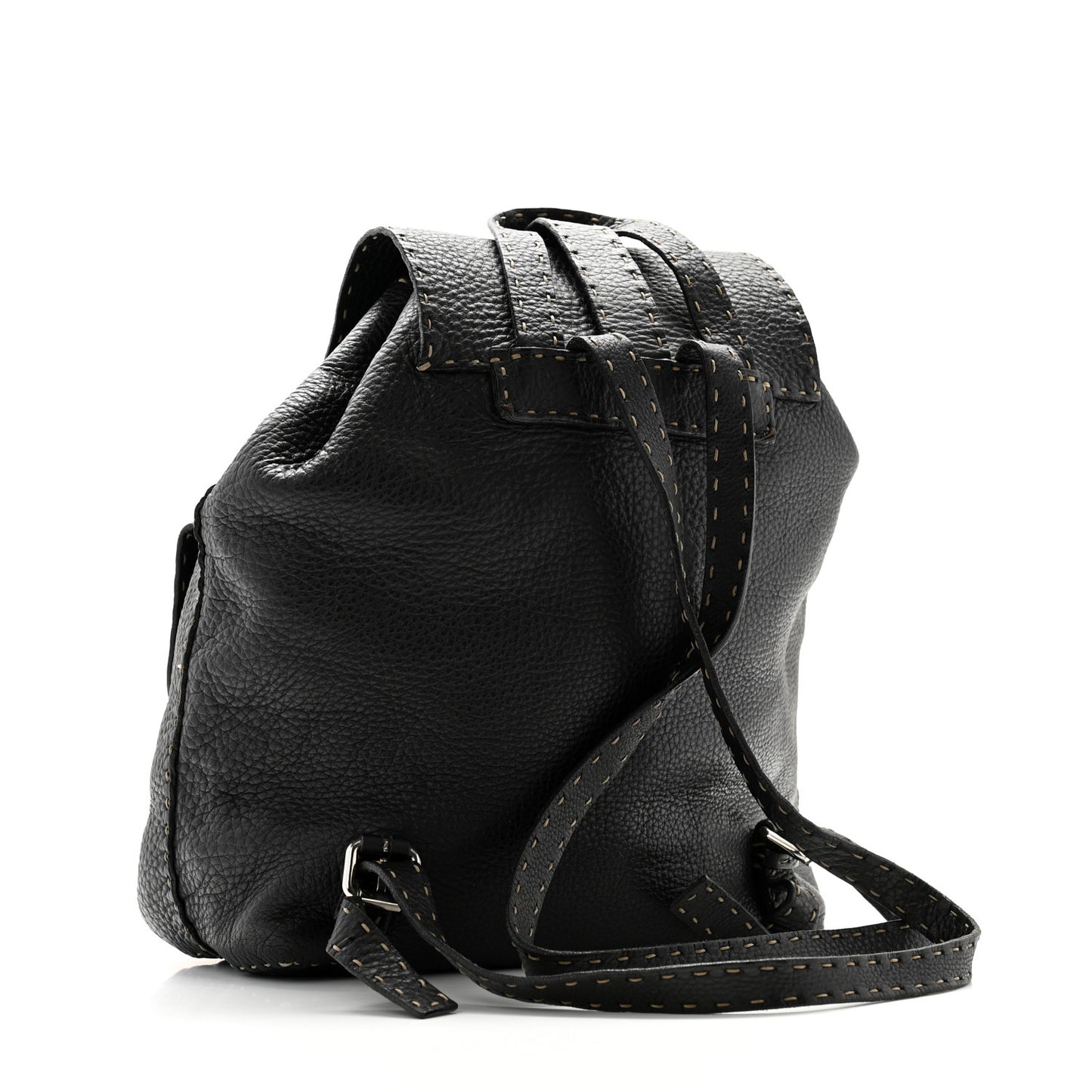 Calfskin Romano Selleria Backpack Black