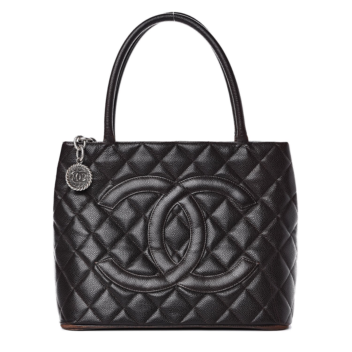 Chanel Caviar Quilted Medallion CC Tote Dark Brown 1 of 16