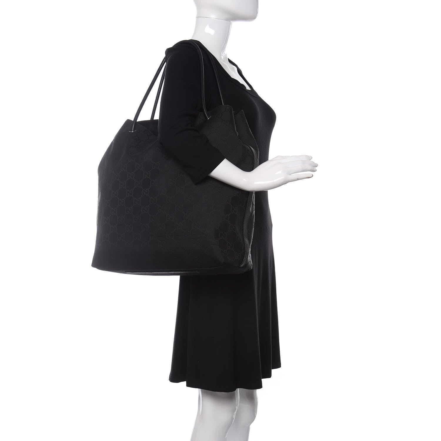 Gucci Nylon Monogram Gifford Tote Black 2 of 10