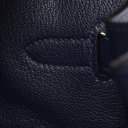 Hermes Taurillon Clemence Birkin 40 Bleu De Prusse 12 of 41
