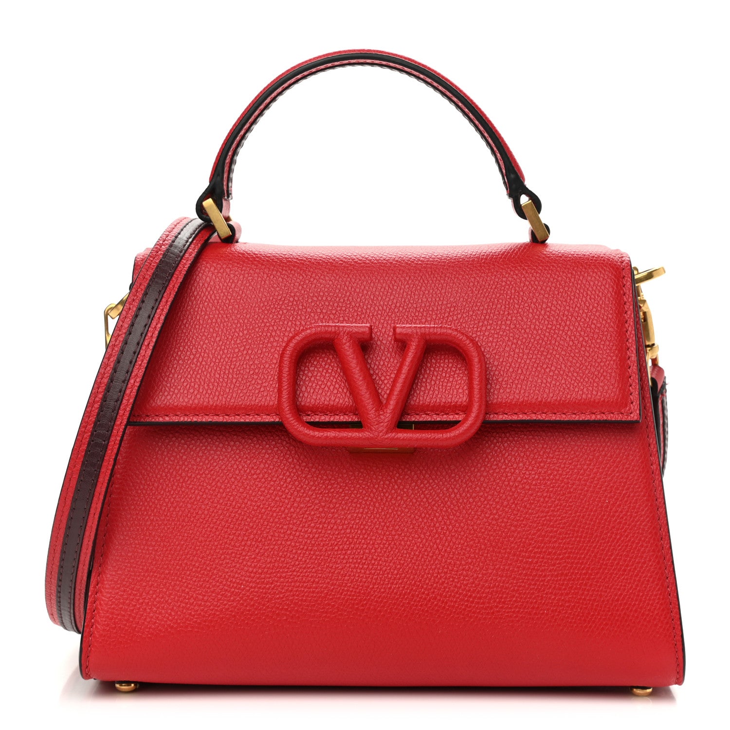Valentino Garavani Grainy Calfskin Small VSling Top Handle Bag Rouge Pur Cerise 1 of 11