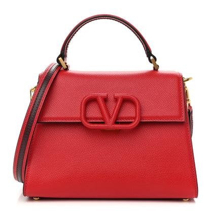 Valentino Garavani Grainy Calfskin Small VSling Top Handle Bag Rouge Pur Cerise 1 of 11
