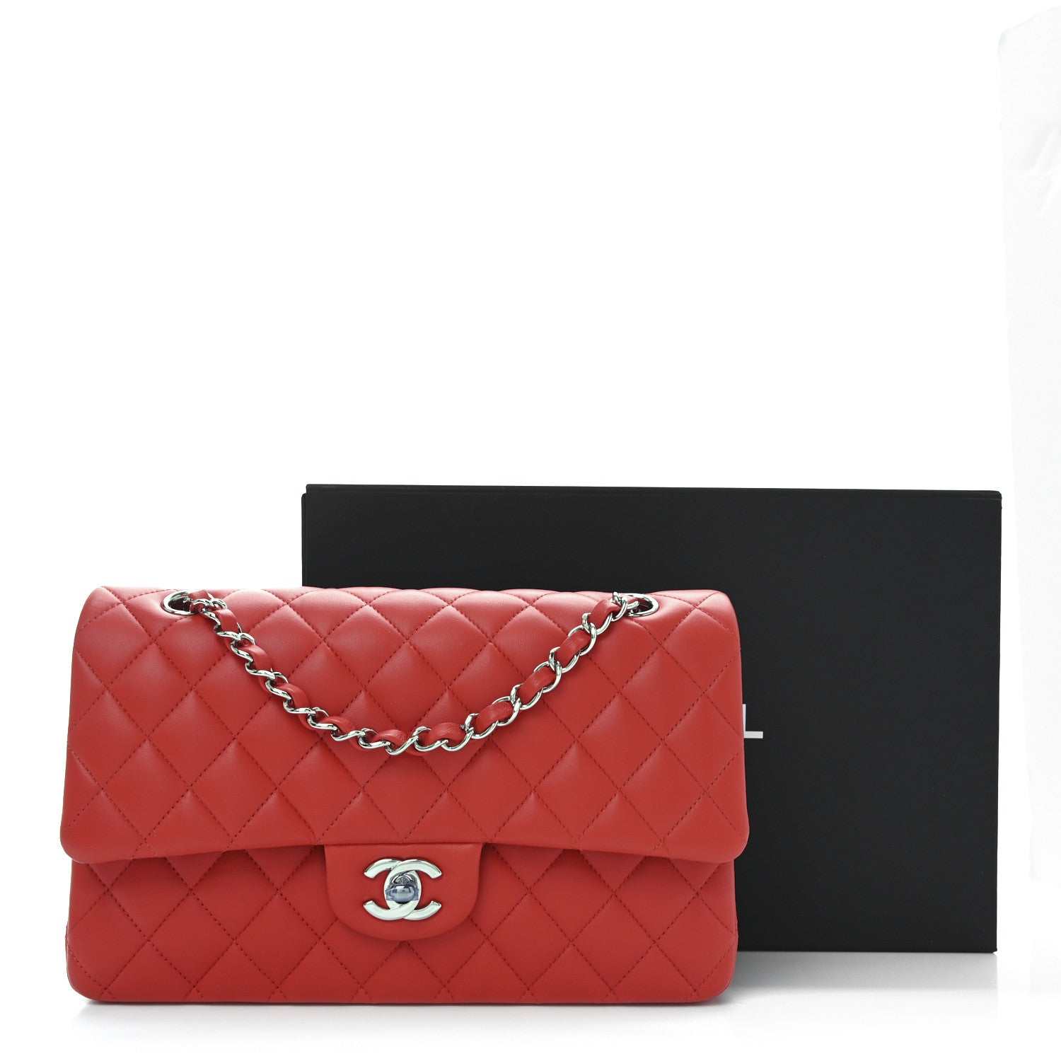 Chanel Lambskin Quilted Medium Double Flap Red 10 of 10
