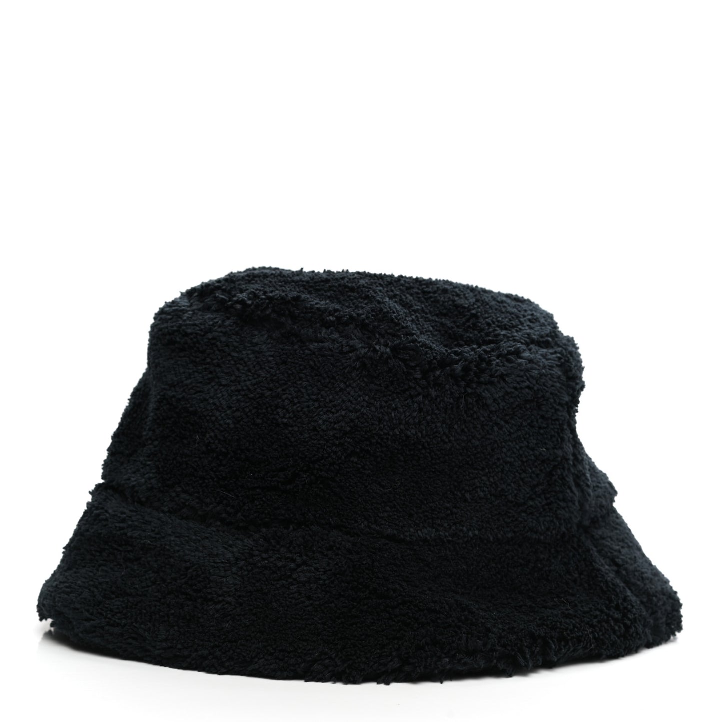 Terry Cloth Logo Embroidered Womens Bucket Hat M Black White