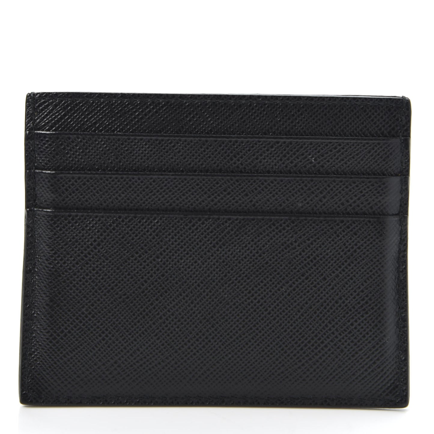 Saffiano Shine Monochrome Card Holder Black