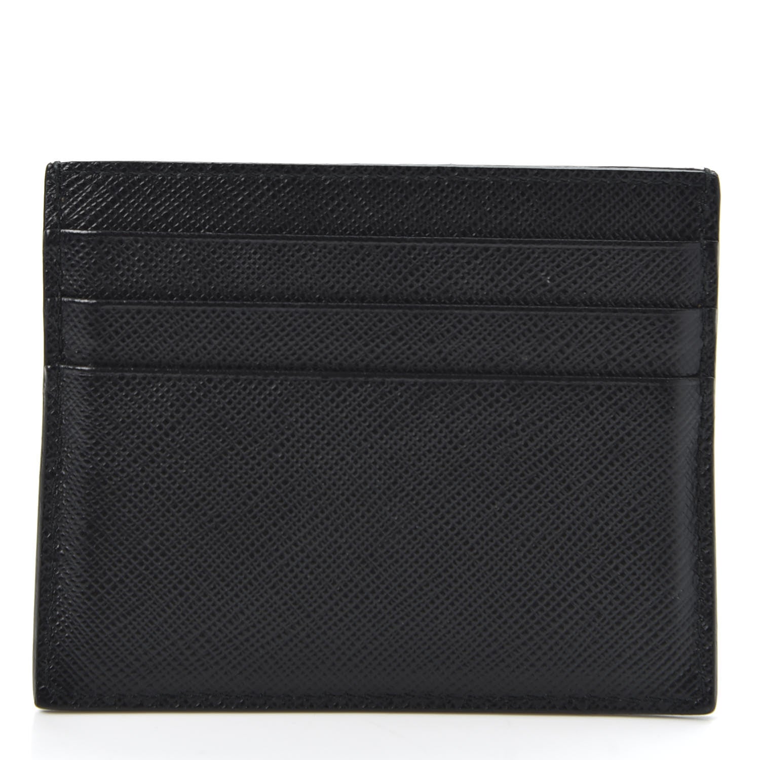 Prada Saffiano Shine Monochrome Card Holder Black 2 of 9