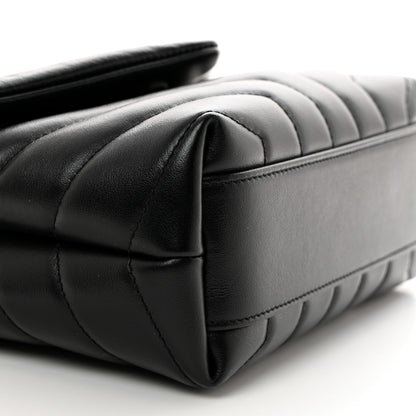 Saint Laurent Calfskin Y Quilted Monogram Monochrome Toy Loulou Crossbody Bag Black 10 of 11