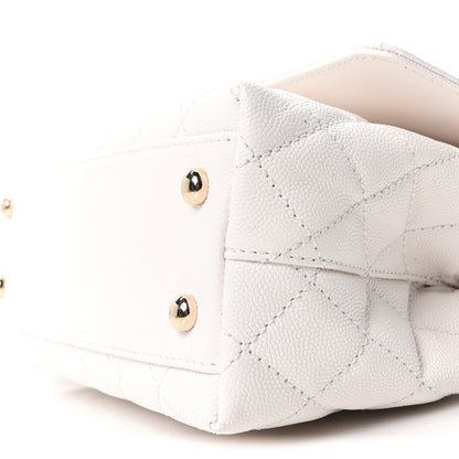 Chanel Caviar Quilted Mini Coco Handle Flap White 10 of 10