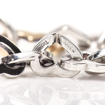 Tiffany Sterling Silver 18K Yellow Gold Heart Links Bracelet 4 of 4