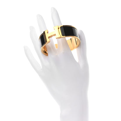 Hermes Enamel Wide Clic Clac H Bracelet PM Black 2 of 4