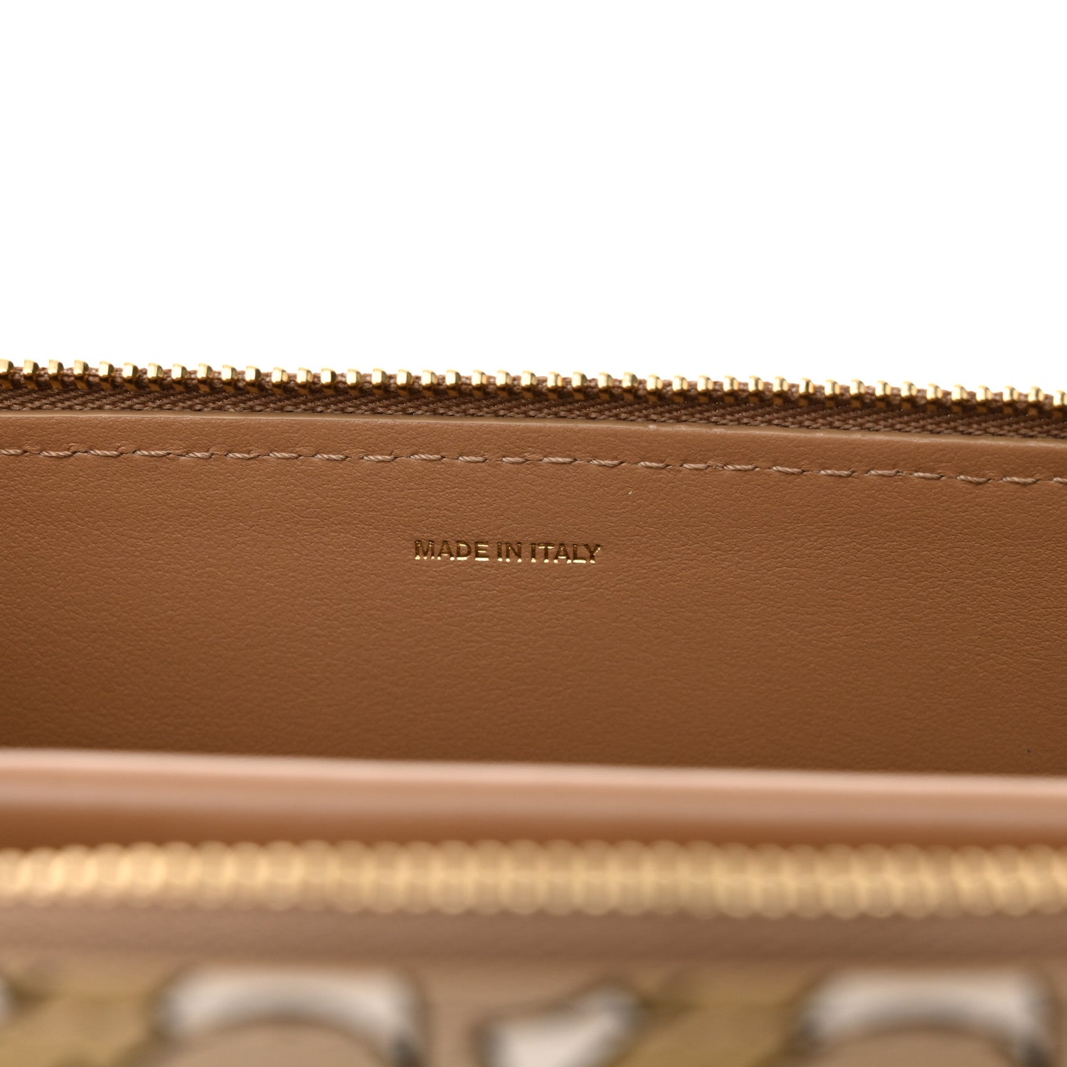 Burberry Calfskin Monogram Panola Zip Pouch Beige 6 of 10