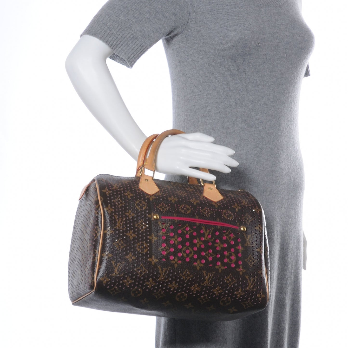 Monogram Perforated Speedy 30 Fuchsia