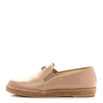 Chanel Patent CC Loafers Espadrille 35 Beige 1 of 14