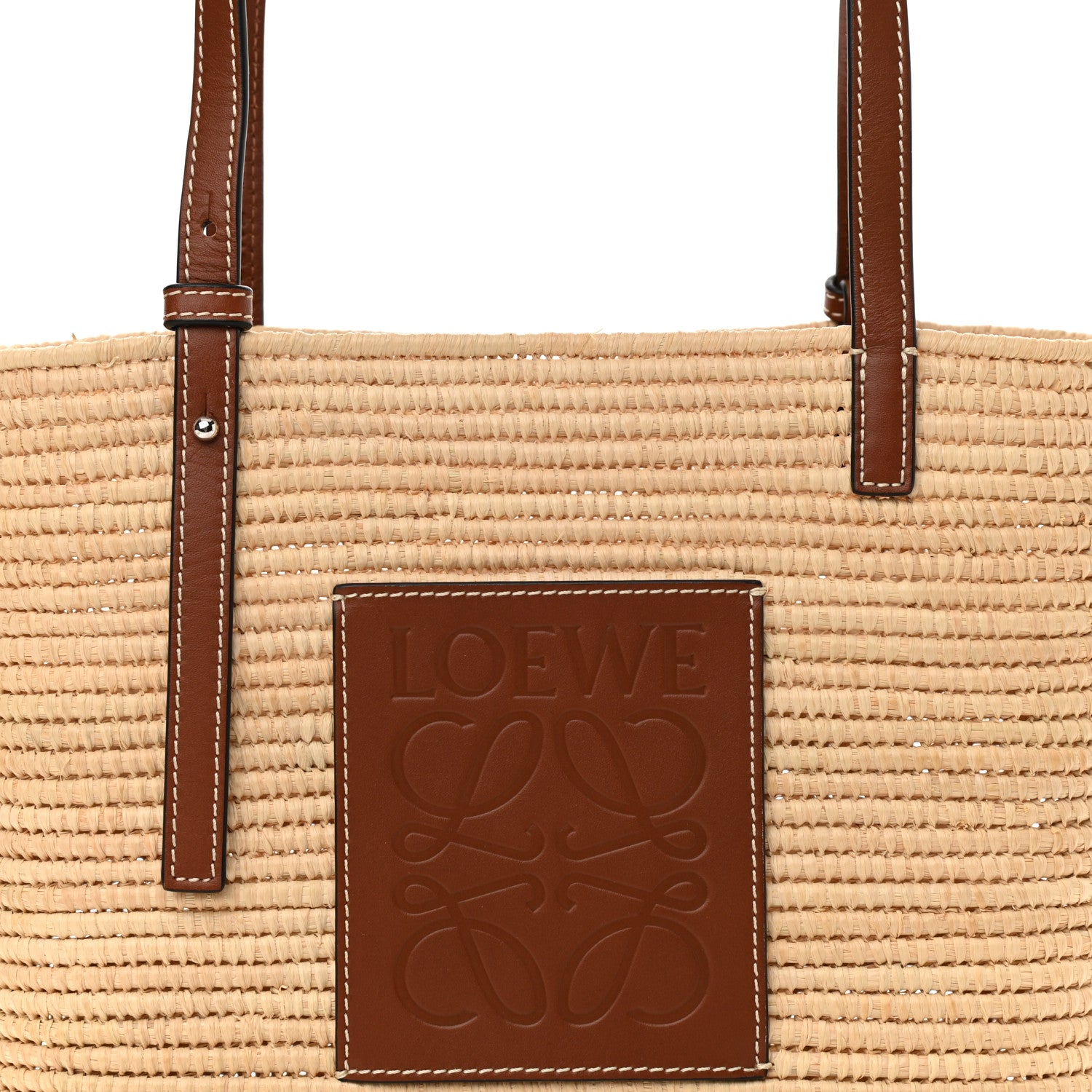 Loewe Raffia Small Square Basket Tote Bag Natural Tan 8 of 10