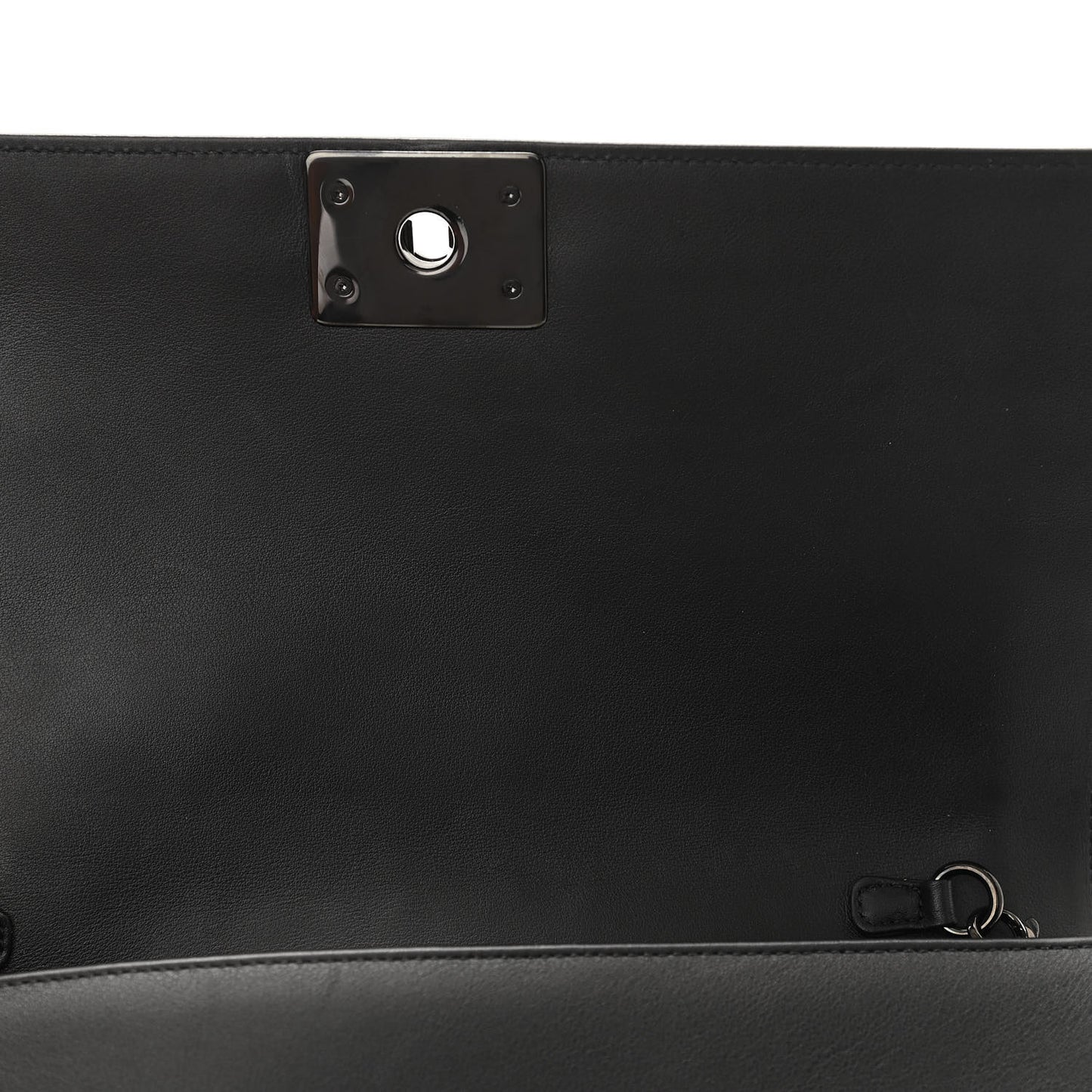 Calfskin Quilted Boy Clutch With Removable Chain So Black