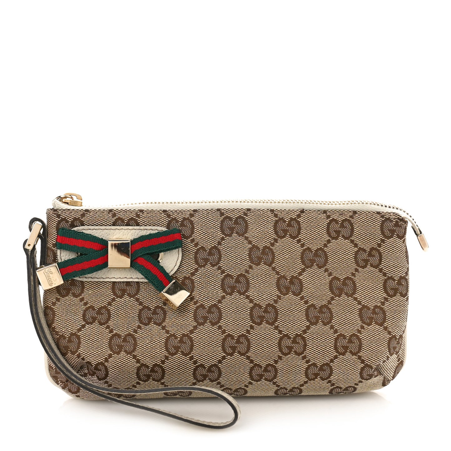 Monogram Web Princy Wristlet Off White