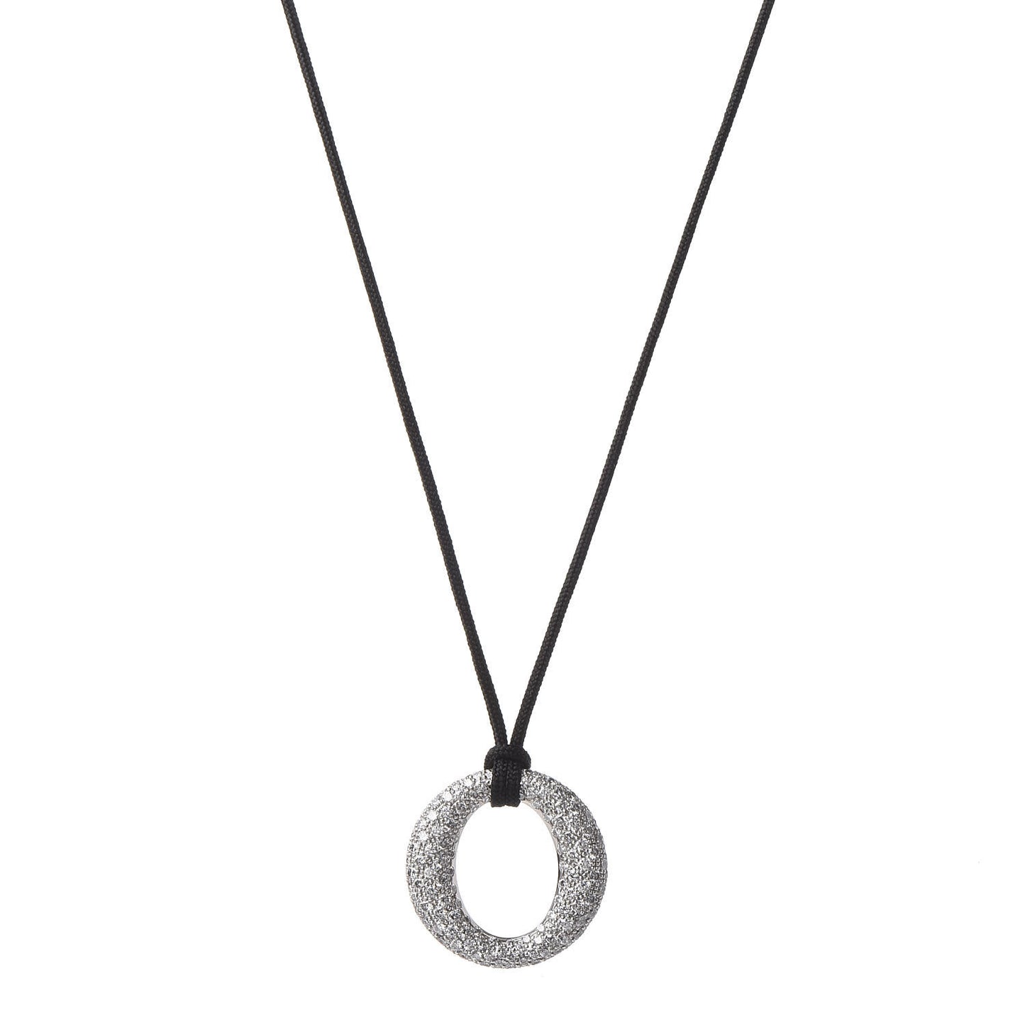 Platinum Silk Diamond Small Elsa Peretti Sevillana Pendant Necklace