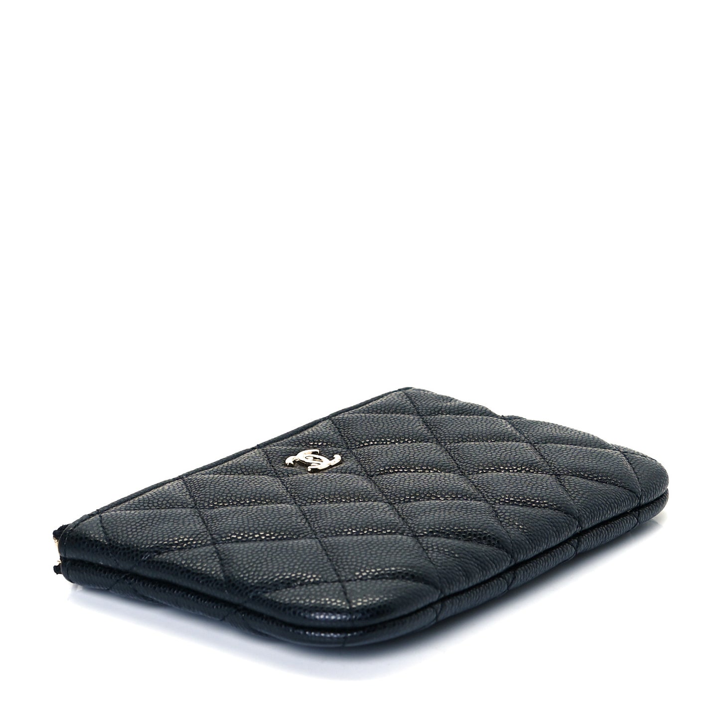 Caviar Quilted Small Cosmetic Case Black