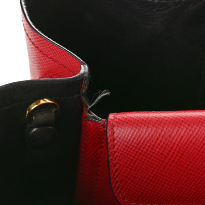 Prada Saffiano Cuir Large Double Bag Fuoco Black 9 of 11