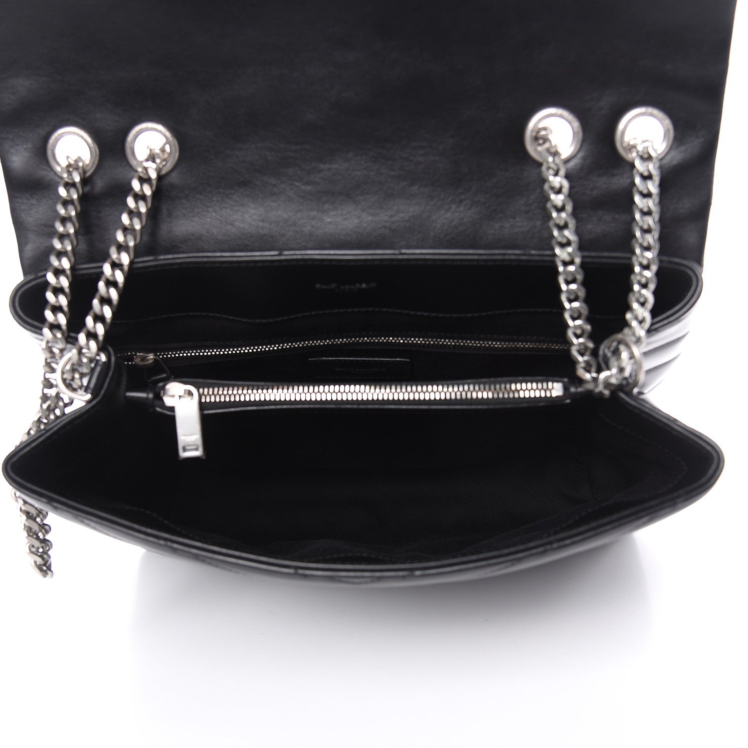 Saint Laurent Calfskin Y Quilted Monogram Medium Loulou Chain Satchel Black 5 of 11