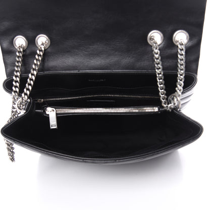Saint Laurent Calfskin Y Quilted Monogram Medium Loulou Chain Satchel Black 5 of 11