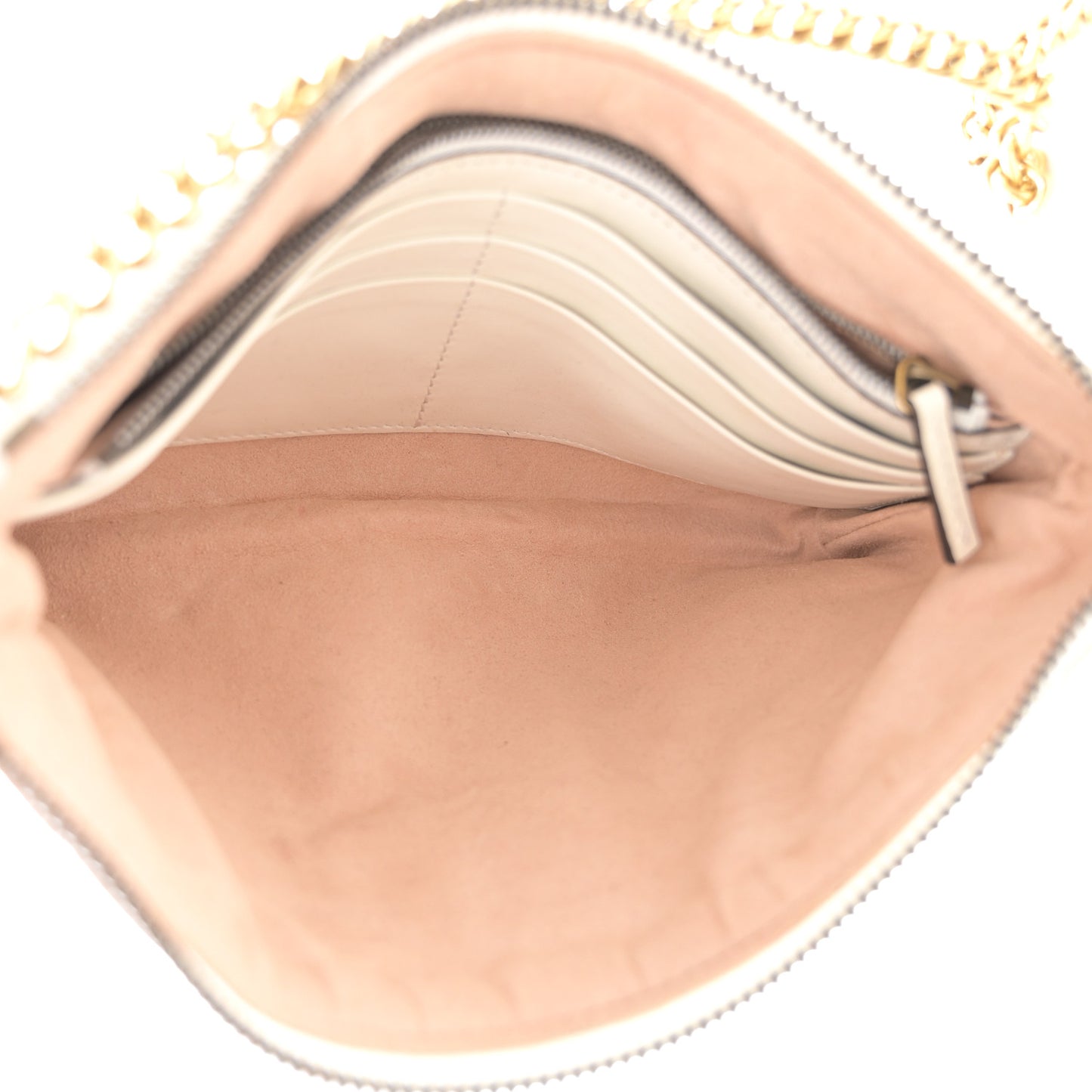 Calfskin Matelasse Mini GG Marmont Chain Bag White