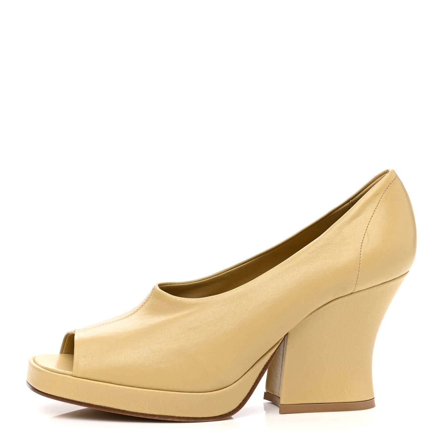 Nappa Peep Toe Platform Pumps 39 Cane Sugar