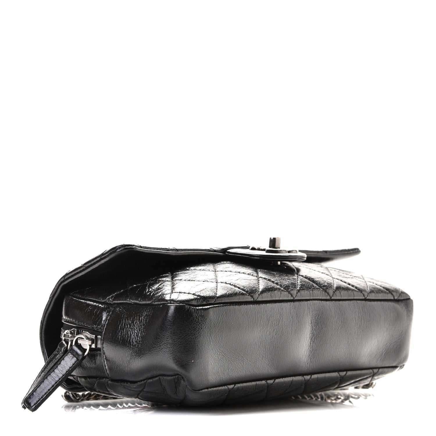 Chanel Glazed Calfskin Quilted Medium Duo Color Flap Black 4 of 9